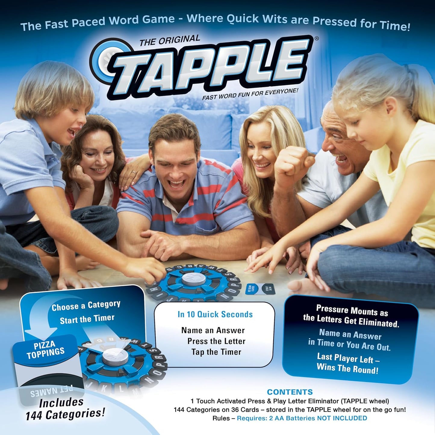 the Original TAPPLE, the Fast-Paced Family Board Game,Choose a Category & Race against the Timer to Be the Last Player,Learning Word Game for Ages 8 & Up, 2-8 Players, 15-20 Minute Play Time
