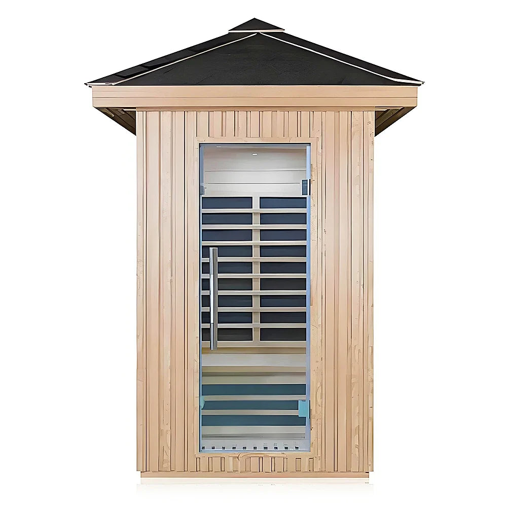Fas Sauna Solid Wood Garden Panoramic Barrel Outdoor Sauna with Wood Stove