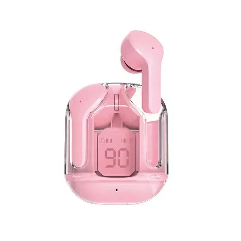 TWS Wireless Bluetooth Earphone Noise Canceling Hifi Stereo Sport Headphones with Digital Display Transparent Charging Case