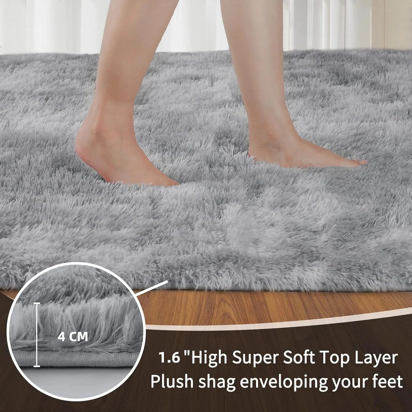 Minimalist Shaggy Living Room Rug, Soft and Fluffy Area Rug, Bedroom Dormitory Children'S Room Carpet, Home Decor