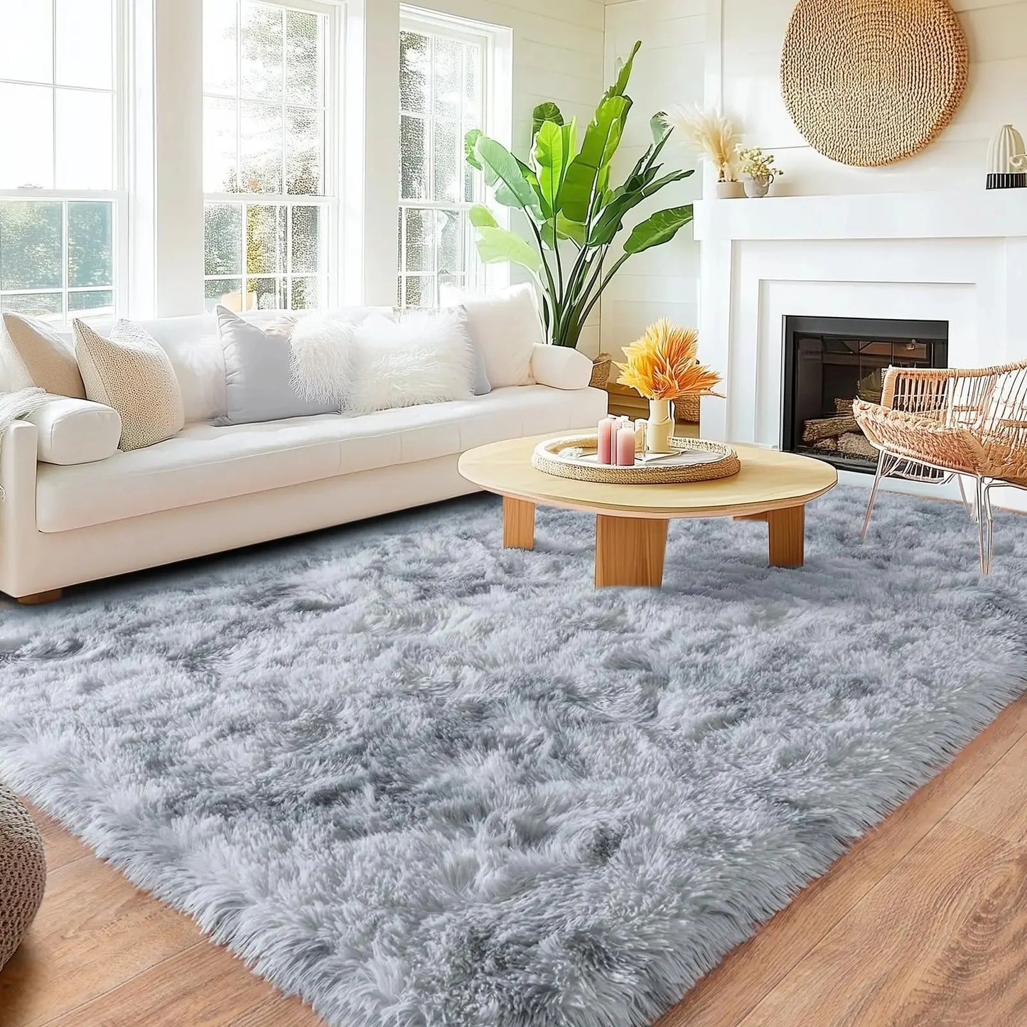 Minimalist Shaggy Living Room Rug, Soft and Fluffy Area Rug, Bedroom Dormitory Children'S Room Carpet, Home Decor