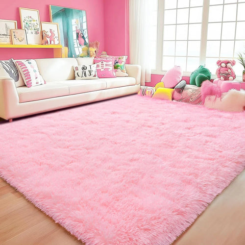 Minimalist Shaggy Living Room Rug, Soft and Fluffy Area Rug, Bedroom Dormitory Children'S Room Carpet, Home Decor