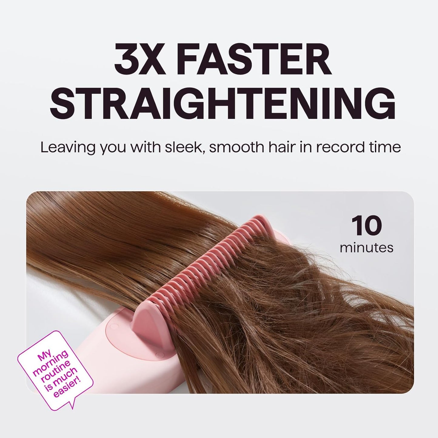 Pro Steam Hair Straightener Brush, Steamline Pro 3-In-1 Straightening Brush for Curly Hair, Fast Salon Results with Less Damage, Anti-Frizz and Hair Nourishment