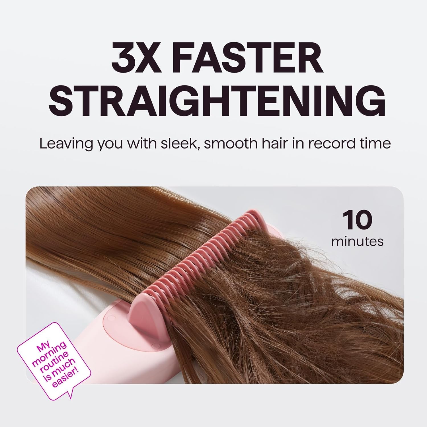 Pro Steam Hair Straightener Brush, Steamline Pro 3-In-1 Straightening Brush for Curly Hair, Fast Salon Results with Less Damage, Anti-Frizz and Hair Nourishment