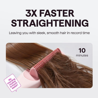 Pro Steam Hair Straightener Brush, Steamline Pro 3-In-1 Straightening Brush for Curly Hair, Fast Salon Results with Less Damage, Anti-Frizz and Hair Nourishment