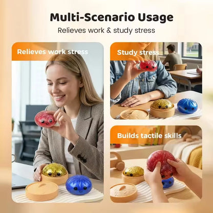 1~3Pcs Dumpling Pressure Squishies Cute Colorful Bun Ball Slow Rising Stress Relief Fidget Toy for Kids Adults Anti-Anxiety Gift
