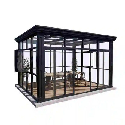 Aluminum Glass Sunroom Structure Outdoor Patio Enclosure Kit Four Season Living Room Extension Tempered Glass Sunroom