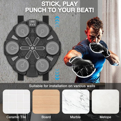 Music Boxing Machine Sport Toys for Kids and Adults,Wall Mounted Bluetooth Smart Punching Target,Training Pad Toy with Boxing Glove,Ideas Toys for Boys Girls Kids 3 4 5 6 7 8 9 10 11 12+ Years Old