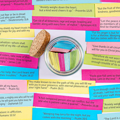 Bible Verse Jar, Read Me When Bible Verses Jar for Daily Encouragement - Christian Gifts for Women, Mothers Day Gift for Mom, Birthday Gifts, Graduation Gift, Prayer Cards with a 48-Inch Ribbon Bow