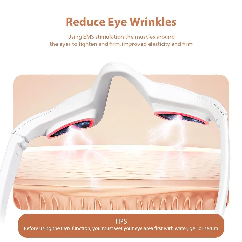 Eye Relax Massager Fatigue Relief Lighten Dark Circles Smooth Eye Fine Line Microcurrent Red Light Eye Care Beauty Device