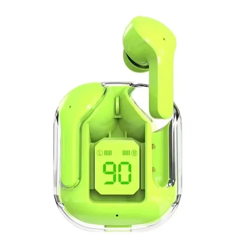 TWS Wireless Bluetooth Earphone Noise Canceling Hifi Stereo Sport Headphones with Digital Display Transparent Charging Case
