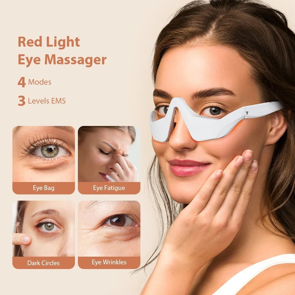 Eye Relax Massager Fatigue Relief Lighten Dark Circles Smooth Eye Fine Line Microcurrent Red Light Eye Care Beauty Device