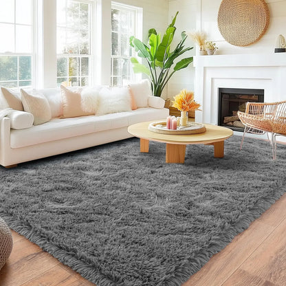 Minimalist Shaggy Living Room Rug, Soft and Fluffy Area Rug, Bedroom Dormitory Children'S Room Carpet, Home Decor
