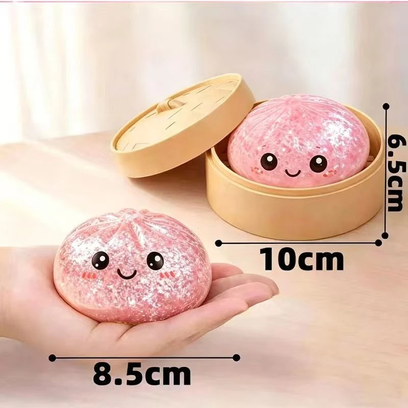 1~3Pcs Dumpling Pressure Squishies Cute Colorful Bun Ball Slow Rising Stress Relief Fidget Toy for Kids Adults Anti-Anxiety Gift