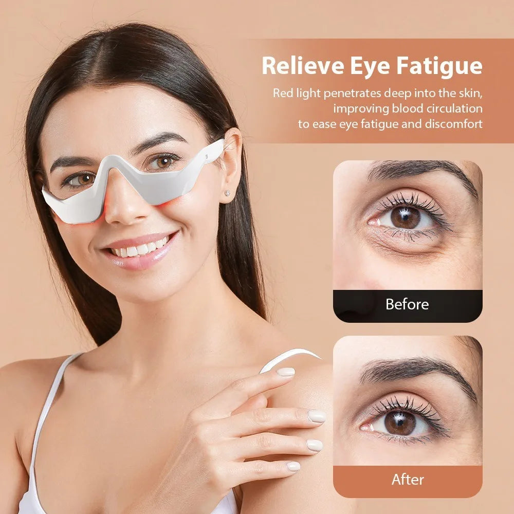Eye Relax Massager Fatigue Relief Lighten Dark Circles Smooth Eye Fine Line Microcurrent Red Light Eye Care Beauty Device