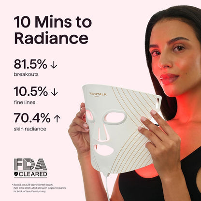 Red Light Therapy Mask for Face, Glow Time LED Face Mask Light Therapy for Anti-Fine Line, Acne, Skin Rejuvenation with Red, Near-Infrared Light, Blue and Amber Light Therapy (White)