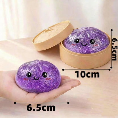 1~3Pcs Dumpling Pressure Squishies Cute Colorful Bun Ball Slow Rising Stress Relief Fidget Toy for Kids Adults Anti-Anxiety Gift
