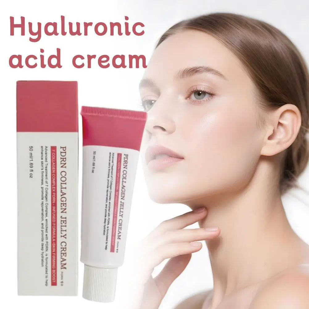 PDRN Collagen Jelly Cream with Hyaluronic Acid Anti-Wrinkle Firming Moisturizing Plumping Even Skin Tone Facial Skin Care