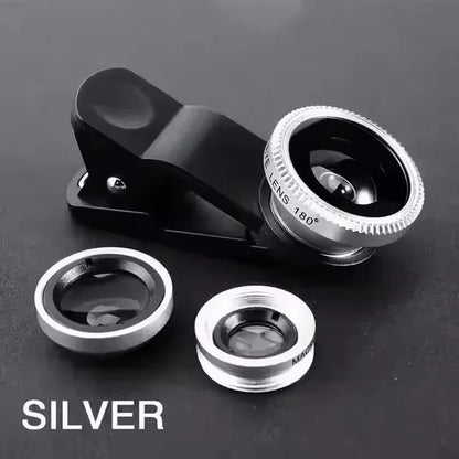 3In1 Fisheye Wide Angle Micro Camera Lens for Iphone Xiaomi Redmi 3In1 Zoom Fish Eye Len on Smartphone Lenses with Phone Clip