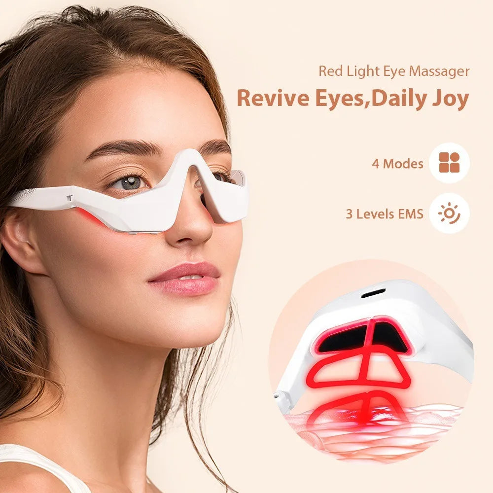 Eye Relax Massager Fatigue Relief Lighten Dark Circles Smooth Eye Fine Line Microcurrent Red Light Eye Care Beauty Device