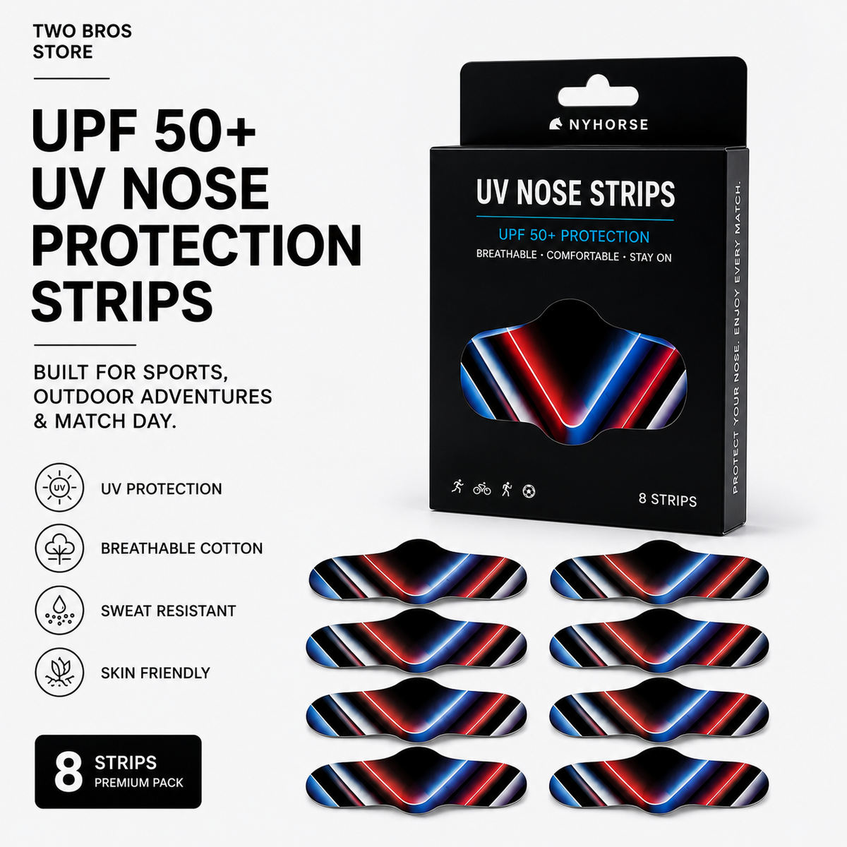 ANYHORSE™ SportShield UV Nose Strips