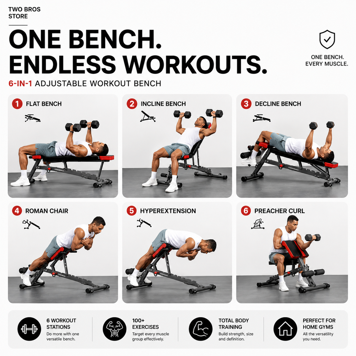 FlexBench™ Pro 1000 / Home Gym Premium 6-in-1