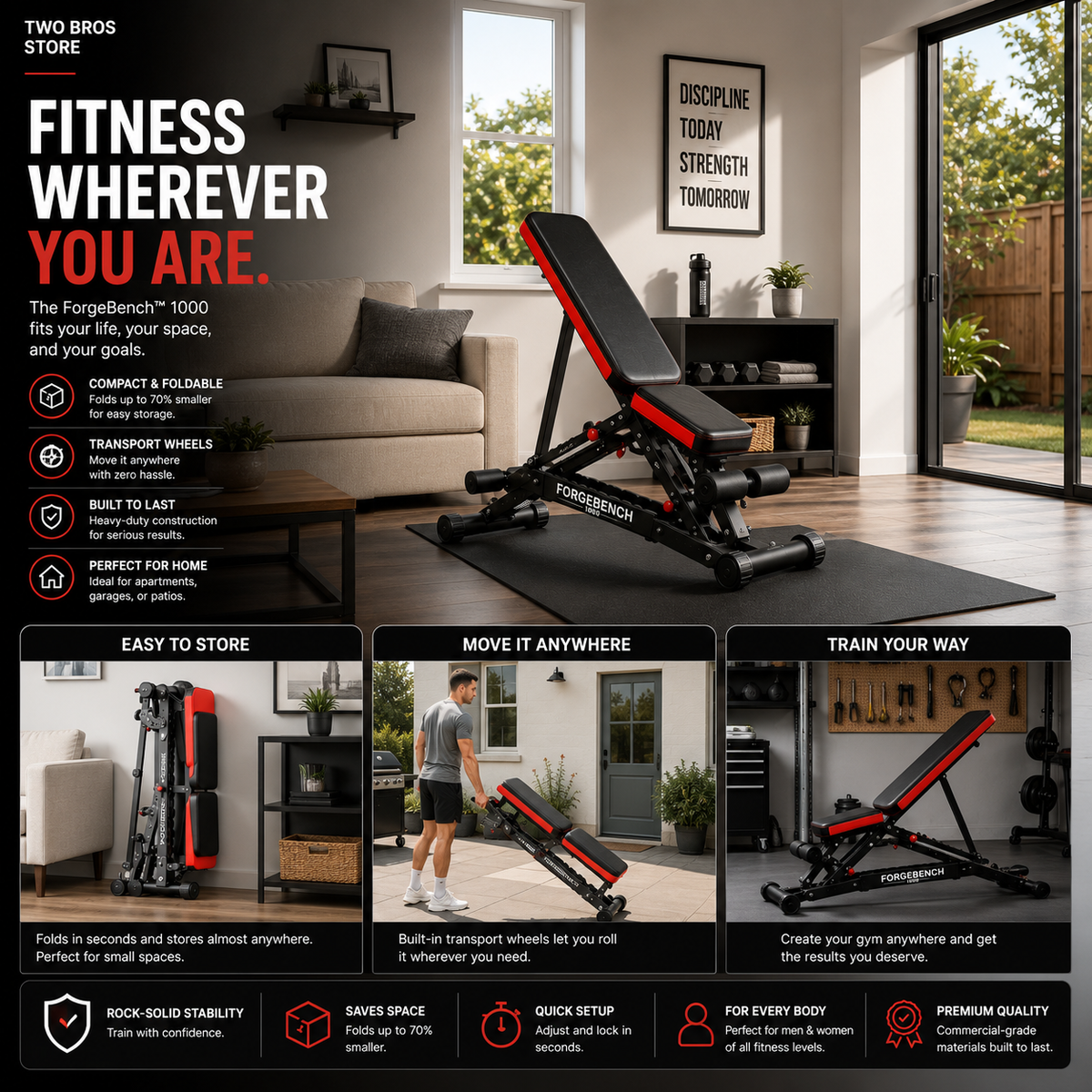 FlexBench™ Pro 1000 / Home Gym Premium 6-in-1