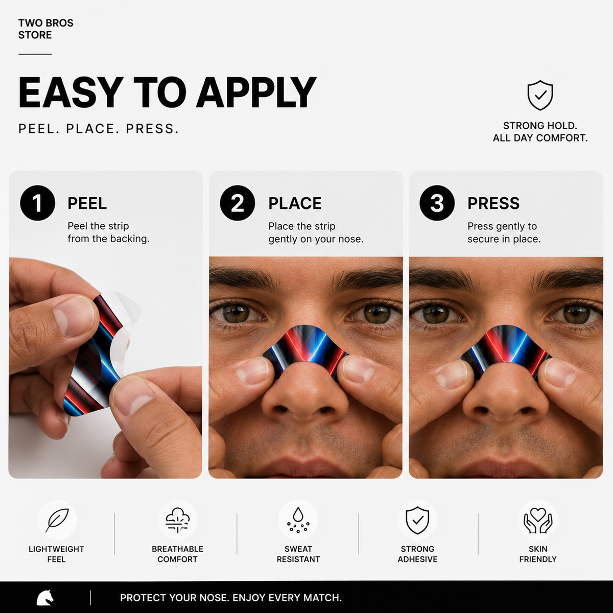 ANYHORSE™ SportShield UV Nose Strips