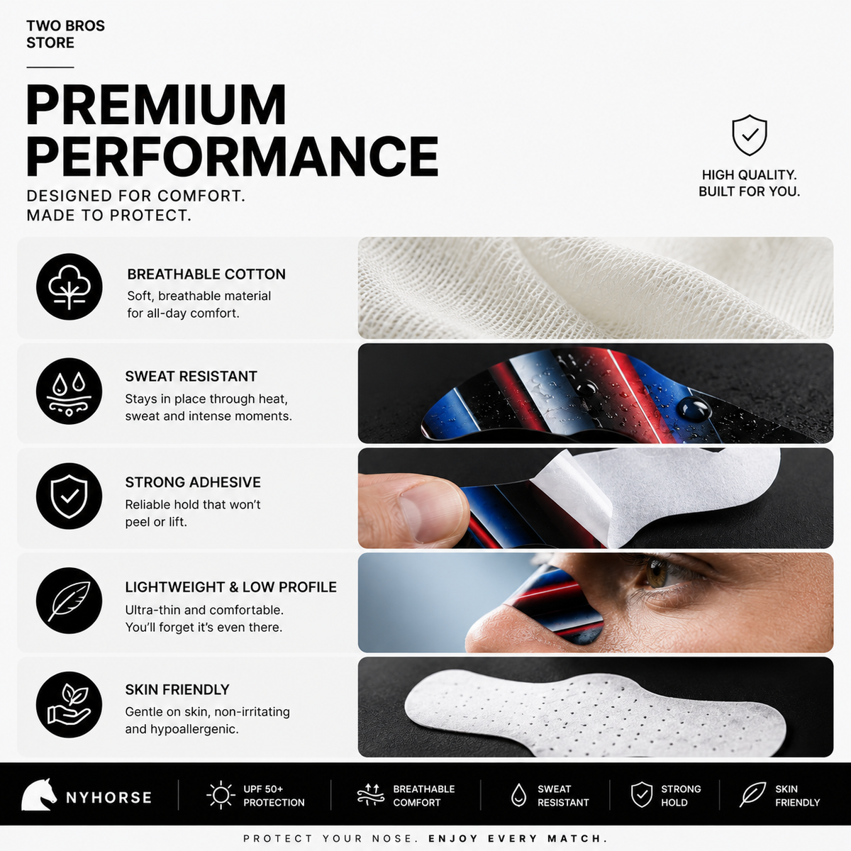 ANYHORSE™ SportShield UV Nose Strips