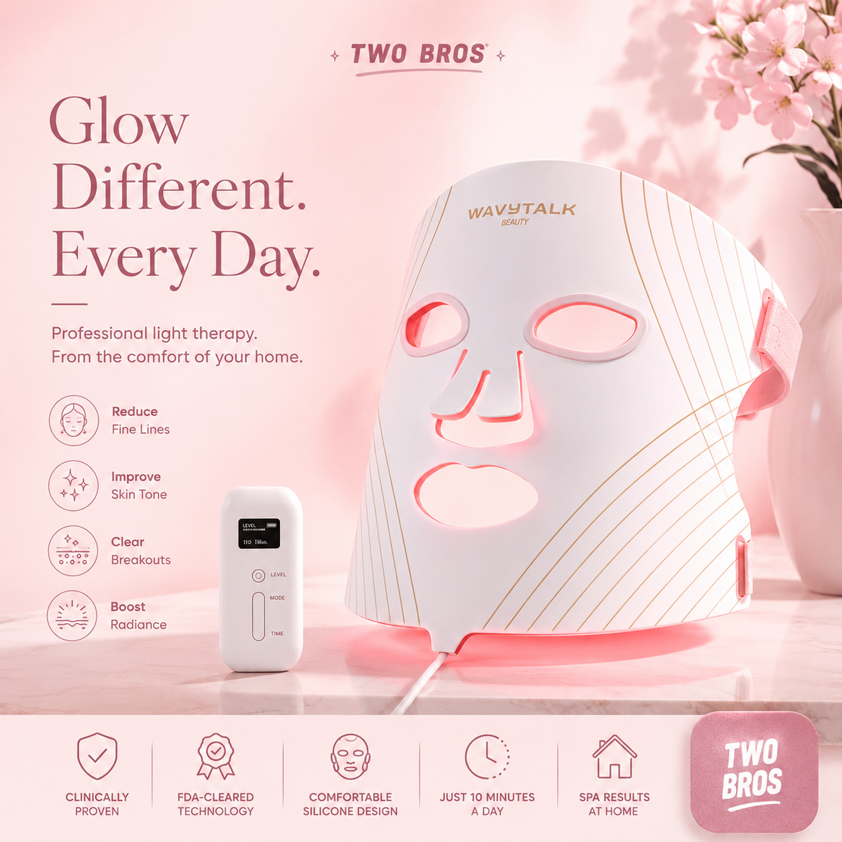 The Best Red Light Therapy Mask for Face / WAVYTALK™