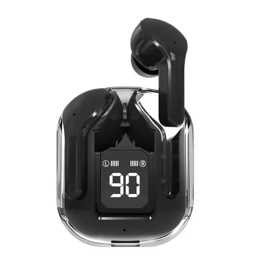 TWS Wireless Bluetooth Earphone Noise Canceling Hifi Stereo Sport Headphones with Digital Display Transparent Charging Case