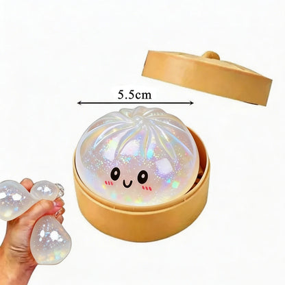 1~3Pcs Dumpling Pressure Squishies Cute Colorful Bun Ball Slow Rising Stress Relief Fidget Toy for Kids Adults Anti-Anxiety Gift