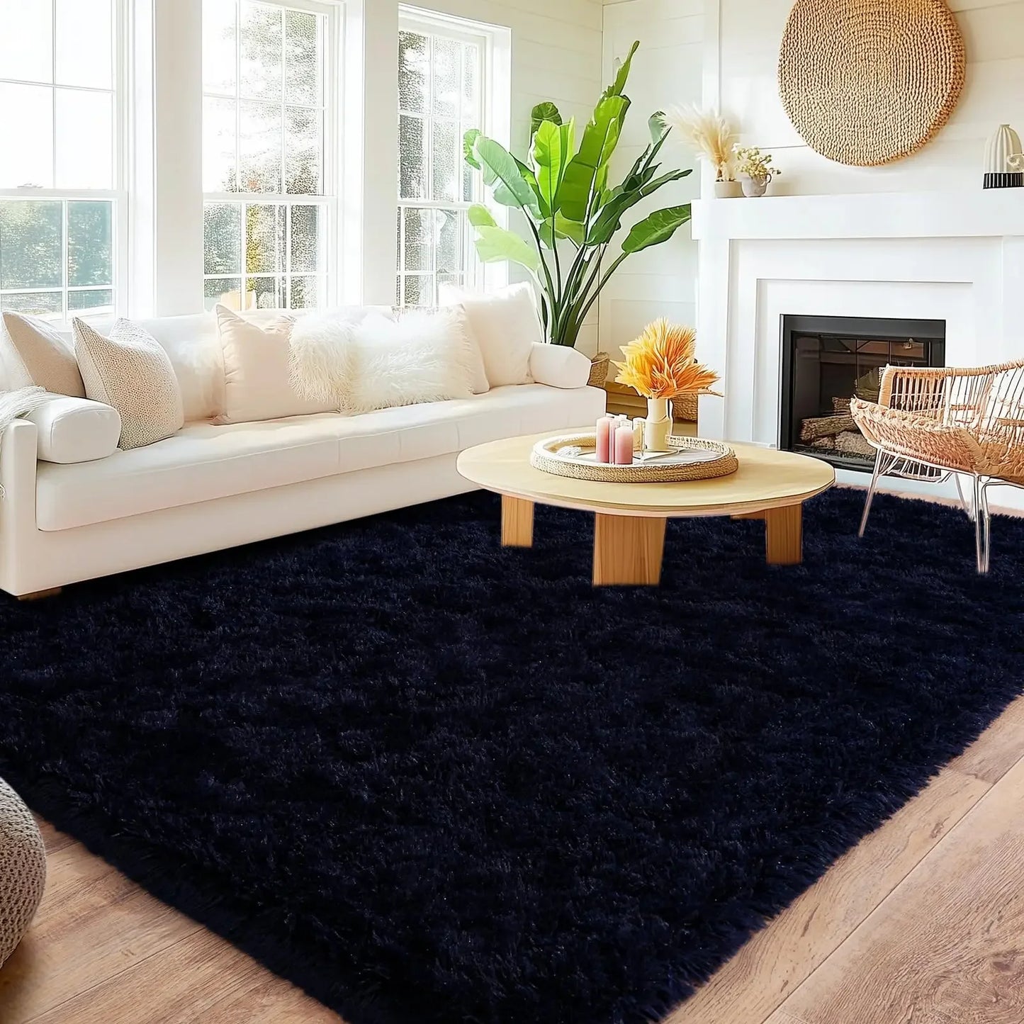 Minimalist Shaggy Living Room Rug, Soft and Fluffy Area Rug, Bedroom Dormitory Children'S Room Carpet, Home Decor