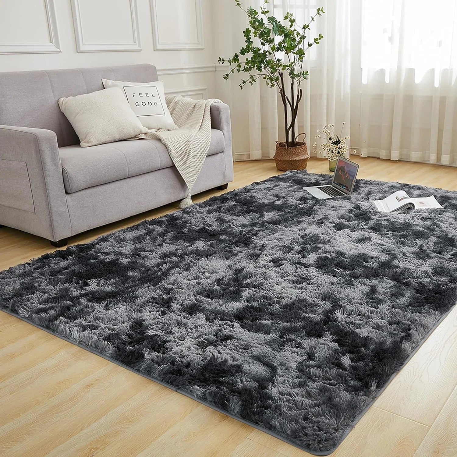 Minimalist Shaggy Living Room Rug, Soft and Fluffy Area Rug, Bedroom Dormitory Children'S Room Carpet, Home Decor