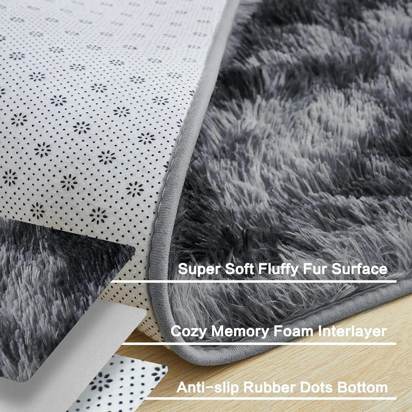 Minimalist Shaggy Living Room Rug, Soft and Fluffy Area Rug, Bedroom Dormitory Children'S Room Carpet, Home Decor