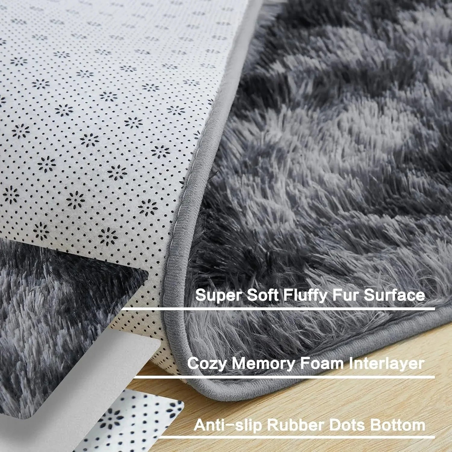 Minimalist Shaggy Living Room Rug, Soft and Fluffy Area Rug, Bedroom Dormitory Children'S Room Carpet, Home Decor