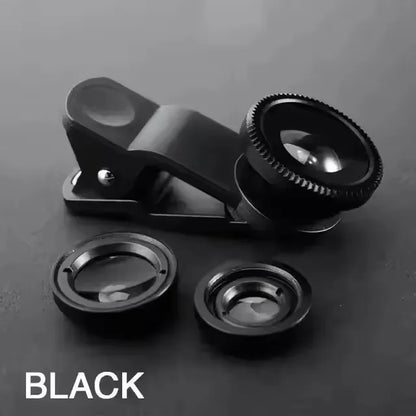 3In1 Fisheye Wide Angle Micro Camera Lens for Iphone Xiaomi Redmi 3In1 Zoom Fish Eye Len on Smartphone Lenses with Phone Clip