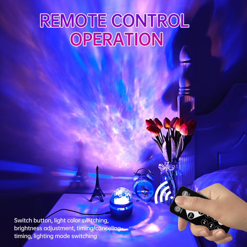 LED Nightlights Galaxy Projector Remote Control 5V USB Rechargeable Starry Sky Lamp DMX Sound Active 7 Modes for Kids Room Decor