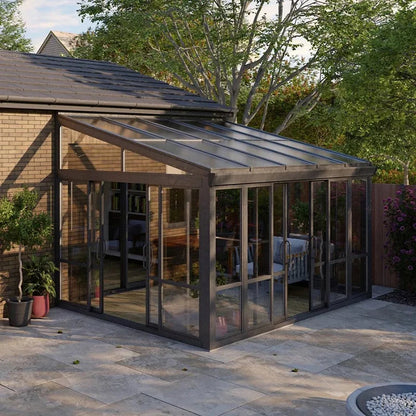 Aluminum Glass Sunroom Structure Outdoor Patio Enclosure Kit Four Season Living Room Extension Tempered Glass Sunroom